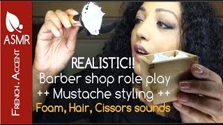 Men's shave & mustache styling ✂ Asmr roleplay ✂ gentle whispering 💫 [french accent]