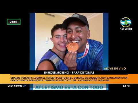 Tobías: tercer puesto en el Mundial de Bulgaria y orgullo para Villa de Merlo y San Luis.