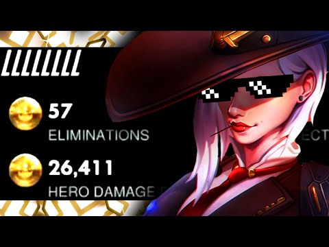 JAKE PRO ASHE GAMEPLAY! 57 ELIMS! [ OVERWATCH SEASON 25 TOP 500 ]