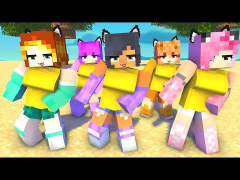 simple dimple rich gold aphmau girl friends kim, kc, zoey and mia - minecraft animation #shorts
