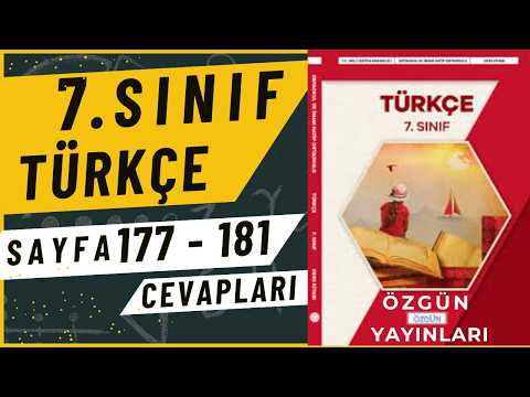 7th Grade Turkish Textbook Pages 177 178 179 180 181 Answers - Özgün Publications