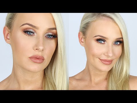 Smokey Nudes Glitter Glam Tutorial ONE BRAND | Lauren Curtis