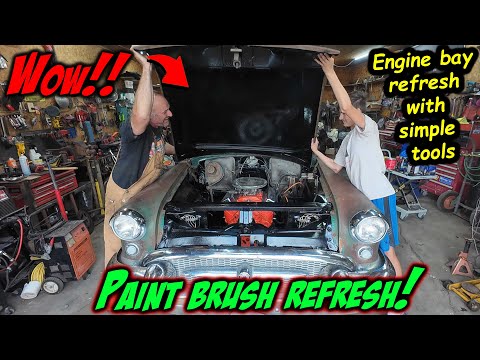 Welding motor mounts and painting the engine bay in Austin’s Buick P4