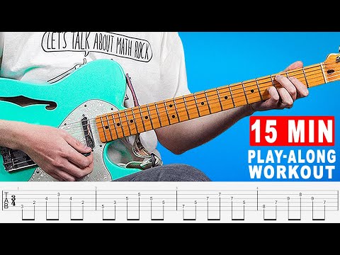 15 Min Beginner MATH ROCK Guitar Technique Workout - Chords, Odd Time, Legato, Tapping & More