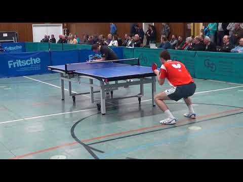 Zaus vs Suess  4 DJK Effeltrich vs SV Schott Jena Bundesliga 3 20180127 Table Tennis Stativ  3