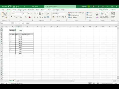 How to calculate selling price from cost and margin