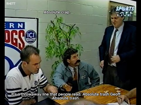 1997 Terry Wallace v Geoff Poulter press conference confrontation. AFL