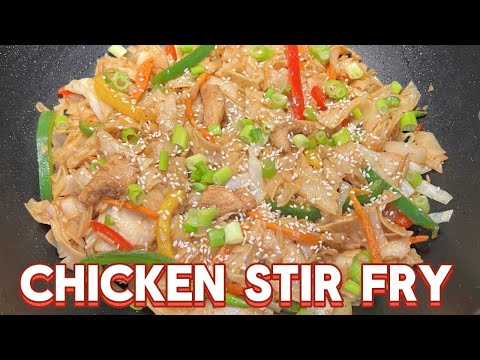 Chicken Stir Fry With Rice Noodles Recipe ! Quick Noodles Recipe