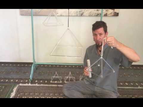 Example of some different sizes of crystal singing pyramids