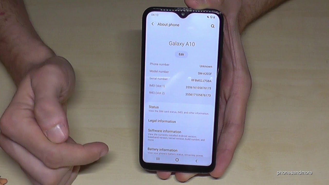 Samsung Galaxy A10: How to enable the Developer Options? for USB Debugging etc.