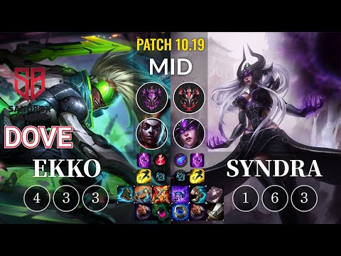 SB Dove Ekko vs Syndra Mid - KR Patch 10.19