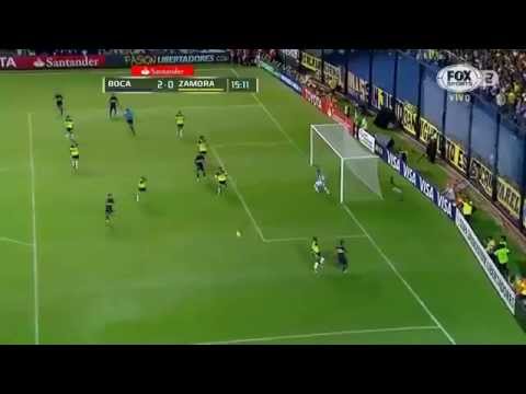 Gol de Lodeiro   Boca vs  Zamora Copa Libertadores 2015