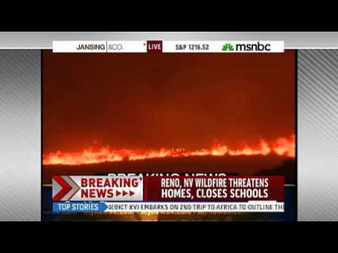 Nevada Fire Storm thousands flee