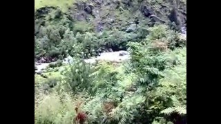 preview picture of video 'Badrinath Yatra Bus stopped beside the Ganga River.   mp4'