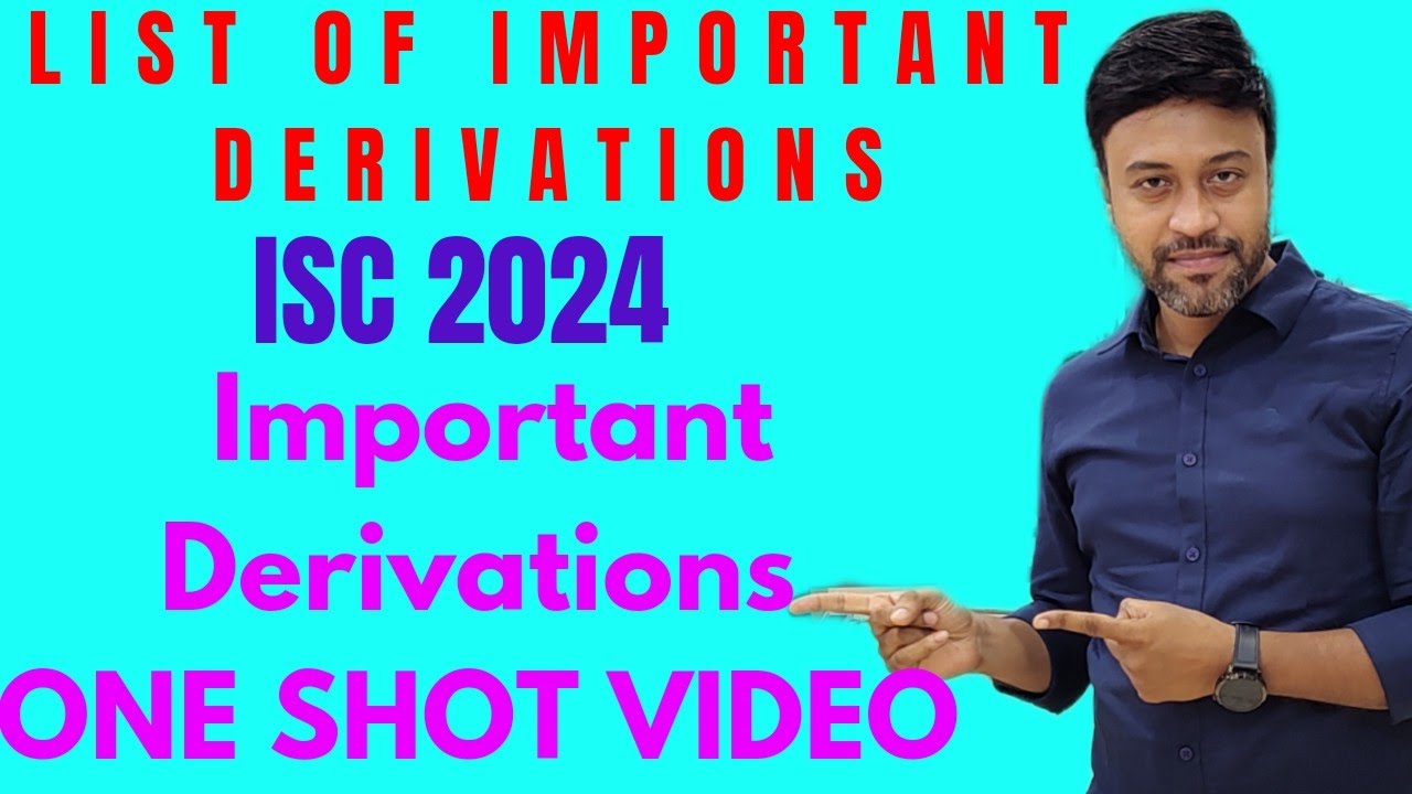 List of important derivations in Physics || ISC PHYSICS 2025 || Important derivations one shot Video