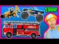 Videos For Kids 1 Hour Compilation Fire Trucks Monster Trucks Backhoe Blippi