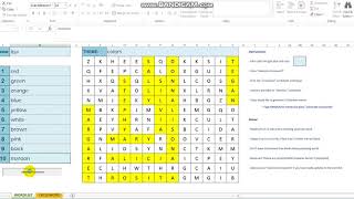 DIY Crossword using Excel