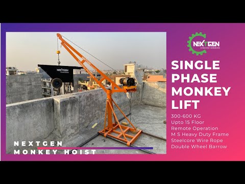 , title : 'Single Phase Monkey Lift / Mini Crane /Building Materials Lift / Monkey Hoist / 40 K +91-7065566201'
