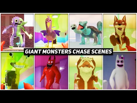 Garten Of Banban 1-4 - ALL BIG MONSTER CHASE SCENES
