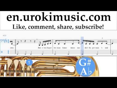 Tuba lessons Sia - Helium Sheet Music Tutorial Part#2 um-i352