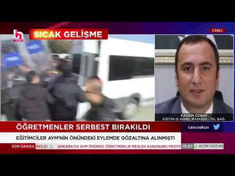 Genel Başkanımız Kadem Özbay, Anayasa Mahkemesi önünde yerde sürüklenerek, ters kelepçe takılarak gözaltına alınmaları hakkında Halk Tv`de açıklamalarda bulundu.  | EĞİTİM İŞ