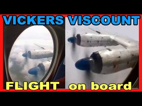 Flight on board Vickers Viscount 806, G-APEY from BWA - British World Airlines in Lydd 1996