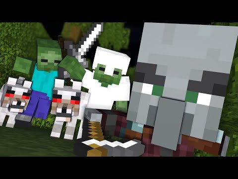 Villager vs Pillager vs Ravager Life 12 - Minecraft Animation