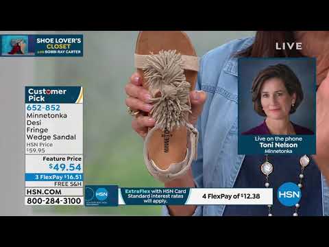 Minnetonka Desi Fringe Wedge Sandal