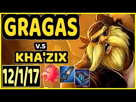 SIRT (GRAGAS) vs KHA'ZIX - 12/1/17 KDA JUNGLE GAMEPLAY - BR Ranked MASTER