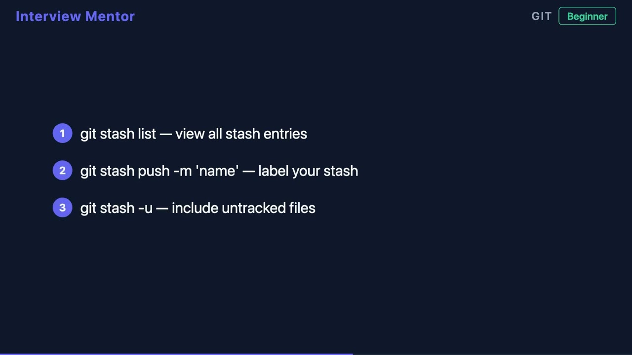 git stash: Save Work Mid-Feature | Git Interview Prep