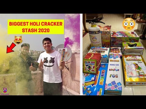 BIGGEST HOLI CRACKERS STASH 2020 - COLOR GUN and 12 COLOR SKY SHOT !! ???