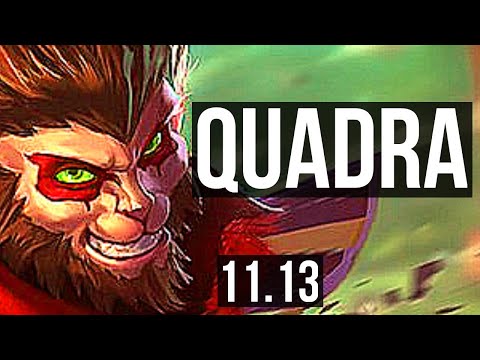 WUKONG & Senna vs EZREAL & Tahm Kench (ADC) (DEFEAT) | 4.0M mastery, Quadra | KR Master | v11.13