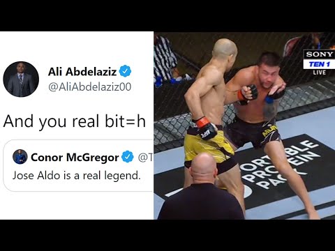 Conor mcgregor reacats on Jose aldo vs pedro munhoz celebrity reaction conor mcgregor reaction