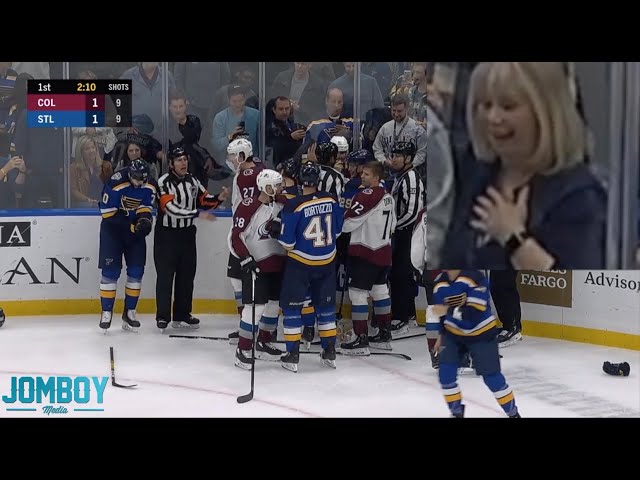 MacEachern hits Burakovsky after the whistle and a woman in the front row loves it, a breakdown