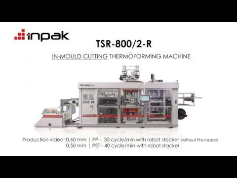 Máquina termoformadora TSR-850 con corte en molde