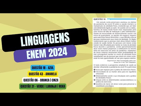 Solution to question 18 (BLUE TEST) | Languages ​​ENEM 2024