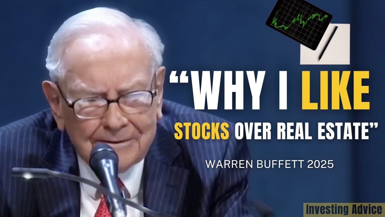 Warren Buffett Explains Why He Prefers Stocks Over Real Estate | Berkshire 2025 - YouTube video featuring the word at present