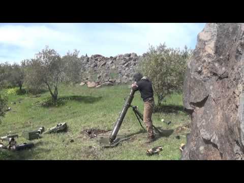 استهداف مقرات النظام من قبل لواء أنصار السنة بقذائف الهاون ضمن معركة السيطرة على جدية في ريف درعا