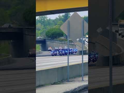 Stunning Convoy Of Ex-president Donald Trump, Including Dozens Of Police Motorcycles And SUVs