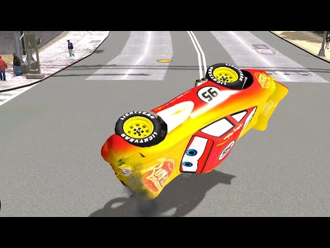 GTA 4 Dual Tone Lightning McQueen Car Testing Maximum Impact Ep. 2 - GTA IV Cars Mod