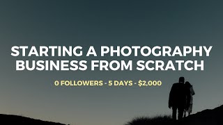 How to start a photography business in 5 days: Small business Documentary