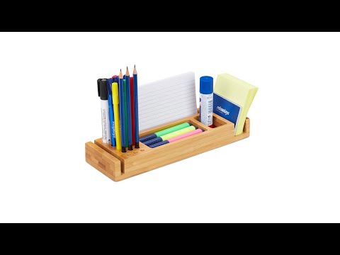 Schreibtisch Organizer Bambus Braun - Bambus - Holzwerkstoff - 30 x 4 x 10 cm