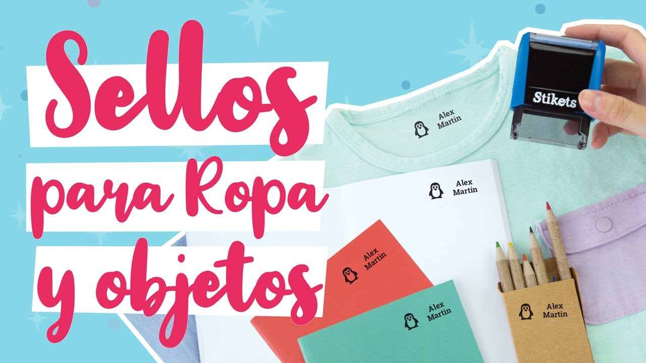 Sello personalizado para marcar ropa y objetos Stikets