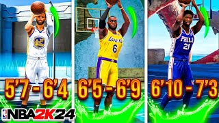 BEST JUMPSHOTS for EVERY HEIGHT + THREE POINT RATING in NBA 2K24