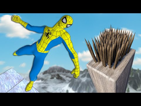 Epic Spider Man Spike Trap Fails Funny Ragdoll Moments