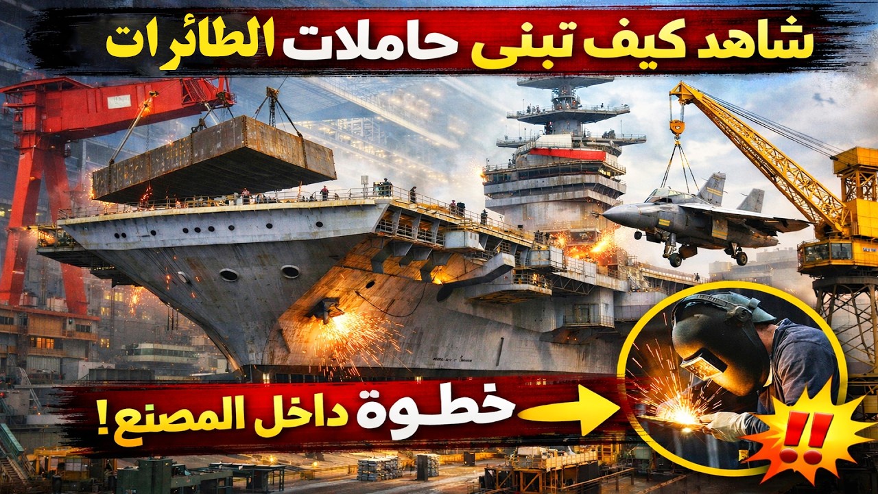 لن تصدق عملية صنع حاملات الطائرات العملاقة خطوة بخطوة