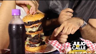 El Reto Comerse un Hamburger de 5 carnes!!! – Julio En La Calle