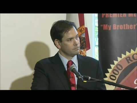 Senator Marco Rubio with John Lewis in Miami on Martin Luther King Day