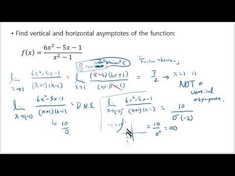 Finding vertical and horizontal asymptotes using limits