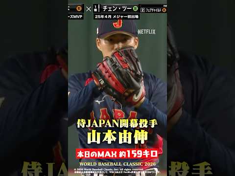 MAX159キロ…侍JAPAN開幕投手・山本由伸！